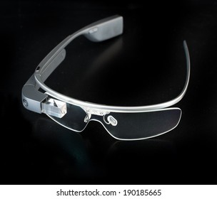 BOSTON, MA, USA - MAY 1, 2014: A photo of Google Glass. Google Glass is a wearable computer with an optical head-mounted display that is being developed by Google