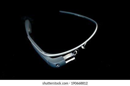BOSTON, MA, USA - MAY 1, 2014: A photo of Google Glass. Google Glass is a wearable computer with an optical head-mounted display that is being developed by Google
