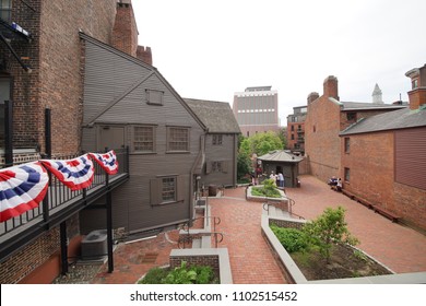 Boston, MA / USA - May 27, 2018: Boston Freedom Trail. Paul Revere House.