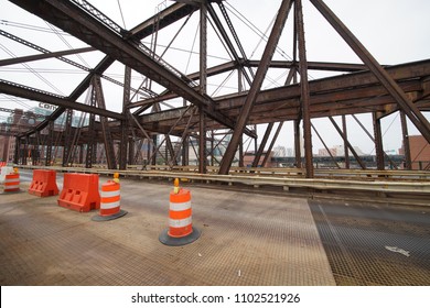 Boston, MA / USA - May 27, 2018: Charlestown Bridge In Boston