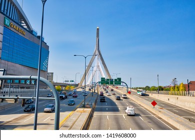 Boston, Ma, USA-20 October, 2018: Boston, Zakim Bunker Hill Memorial Bridge