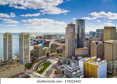 Boston, Massachusetts Aerial View And Skyline