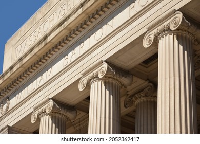 Boston, Massachusetts, May 2, 2015: Detail Of The Central Building Entrance Of MIT