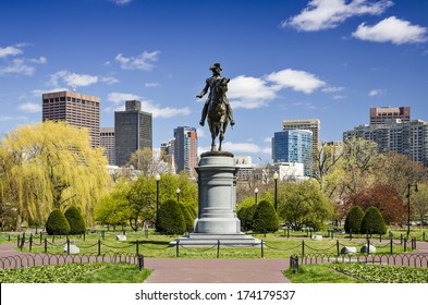 Boston, Massachusetts At The Public Garden In The Spring Time.