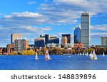 Boston, Massachusetts Skyline at Back Bay district.