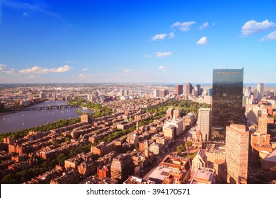 Boston, Massachusetts In The United States. City Skyline Aerial View.