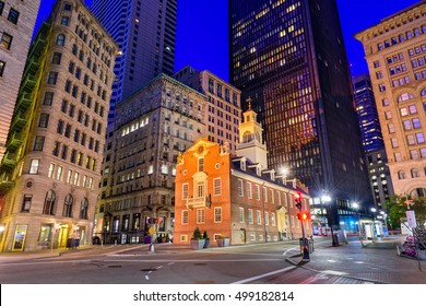 Boston, Massachusetts, USA Cityscape At The Old State House.