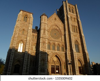 Boston, Massachusetts / USA - March 10 2019: Cathedral Of The Holy Cross, South End