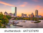 Boston, Massachusetts, USA skyline at dawn.