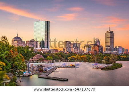 Boston, Massachusetts, USA skyline at dawn.