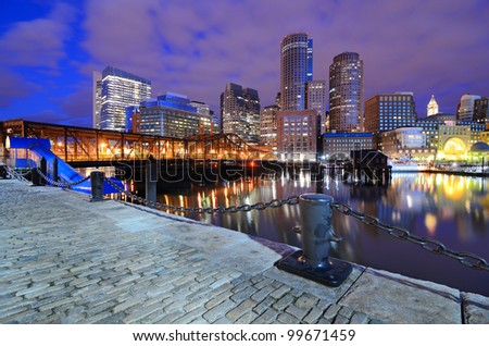 Boston, Massachusetts viewed from Boston Harbor.