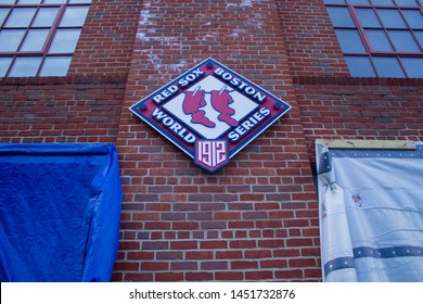 Boston, Massachusetts/USA - December 25 2018: Fenway Park 1913 World Series Champions Sign For Red Sox MLB