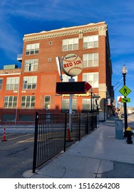 Boston, Massachusetts/USA - December 25 2018:  A Baseball Sign Near Fenway Park For Red Sox MLB