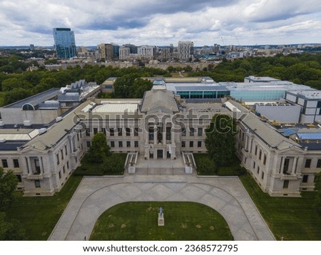 Boston Museum of Fine Arts at 465 Huntington Avenue in Fenway, Boston, Massachusetts MA, USA. This is the fourth largest museum in the US and 17th in the world.