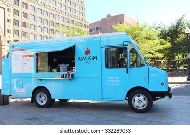 BOSTON, OCT. 7: Kim Kim BBQ Food Truck Parked In Downtown Boston, Massachusetts, United States Taken On Oct. 7, 2015.