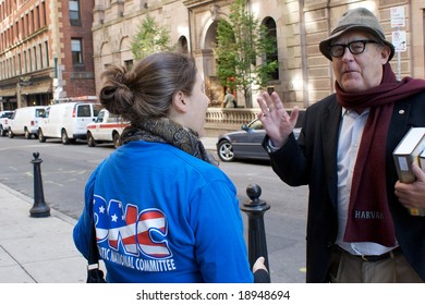 Boston - October 15: Democratic National Committee On A Voter Registration Drive, Beacon Street, October 15, 2008