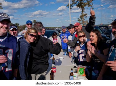 BOSTON - OCTOBER 16: Tailgate party before New England Patriots play Dallas Cowboys at Gillette Stadium on October 16, 2011 in Foxborough, Boston, MA