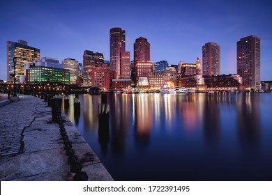 Boston skyline at dusk, Boston, Massachusetts, USA