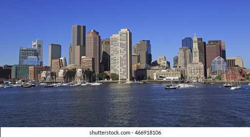 Boston skyline and harbor, USA
