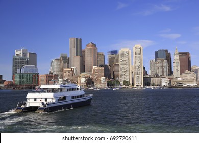 Boston Skyline And Harbor, USA