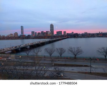 Boston Skyline And Harvard Bridge