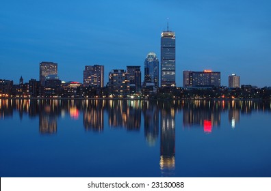 Boston Skyline At Night