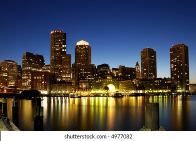 Boston Skyline At Night