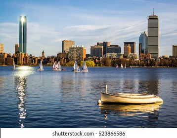 The Boston Skyline One A Beautiful Summer Day.