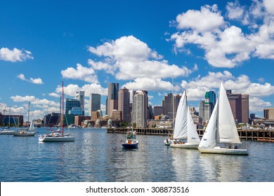 Boston skyline seen from Piers Park, Massachusetts, USA - Powered by Shutterstock