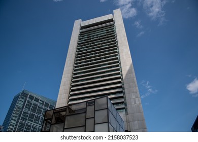 BOSTON, UNITED STATES - May 16, 2016: A Bottom Shot Of The Federal Reserve Bank In Boston 