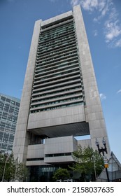 BOSTON, UNITED STATES - May 16, 2016: A Vertical Shot Of The Federal Reserve Bank In Boston 