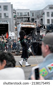 Boston, USA - March 20, 2022: The 2022 St. Patricks Day Parade In Boston