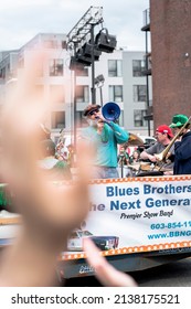 Boston, USA - March 20, 2022: The 2022 St. Patricks Day Parade In Boston