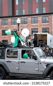 Boston, USA - March 20, 2022: The 2022 St. Patricks Day Parade In Boston