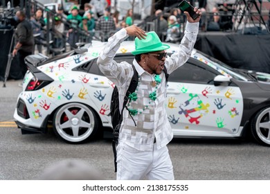 Boston, USA - March 20, 2022: The 2022 St. Patricks Day Parade In Boston