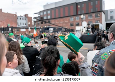 Boston, USA - March 20, 2022: The 2022 St. Patricks Day Parade In Boston