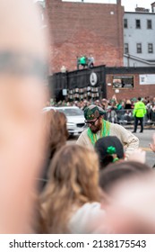 Boston, USA - March 20, 2022: The 2022 St. Patricks Day Parade In Boston