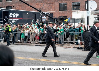 Boston, USA - March 20, 2022: The 2022 St. Patricks Day Parade In Boston