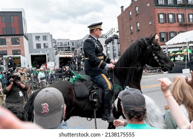 Boston, USA - March 20, 2022: The 2022 St. Patricks Day Parade In Boston