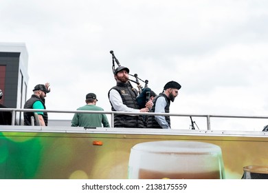 Boston, USA - March 20, 2022: The 2022 St. Patricks Day Parade In Boston