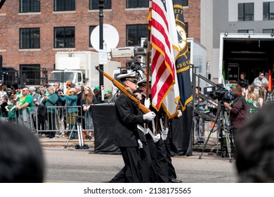 Boston, USA - March 20, 2022: The 2022 St. Patricks Day Parade In Boston