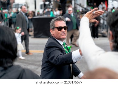 Boston, USA - March 20, 2022: The 2022 St. Patricks Day Parade In Boston