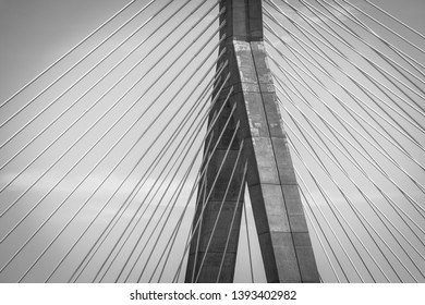 Boston's cable stayed bridge, constructed during the Big Dig project