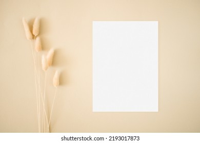 Botanical 5x7 Mockup Card With Dried Flowers