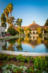 The Botanical Building And The Lily Pond, In Balboa Park, San Diego, California.