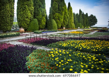 Botanical garden at Balchik Palace in Bulgaria