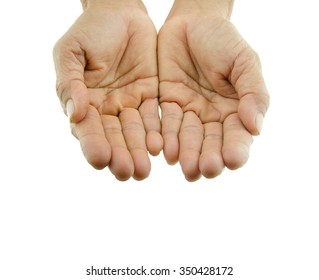 Both Hands Outstretched Splice On Isolated Background