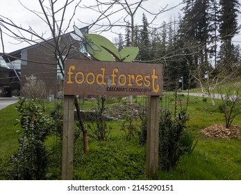 Bothell, WA USA - Circa April 2021: View Of The Food Forest At The University Of Washington At Bothell.