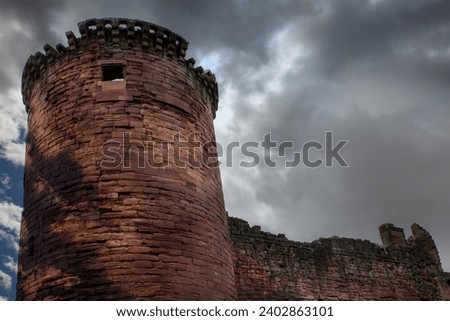 Bothwell Castle is a large medieval castle, sits on a high, steep bank, above a bend in the River Clyde in South Lanarkshire, Scotland. It is located between Bothwell and Uddingston, of Glasgow.  