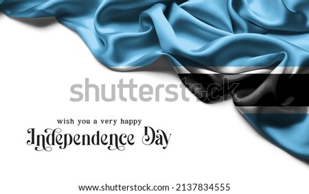 Botswana flag Celebrating Independence Day. Abstract waving flag on gray background